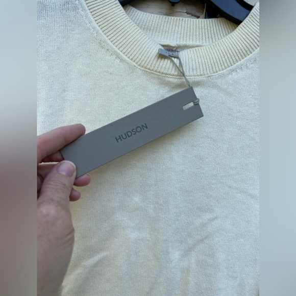 Hudson Jeans Cashmere Blend Distressed Soft Twist Back BoHo Pullover Sweater L - Picture 9 of 16